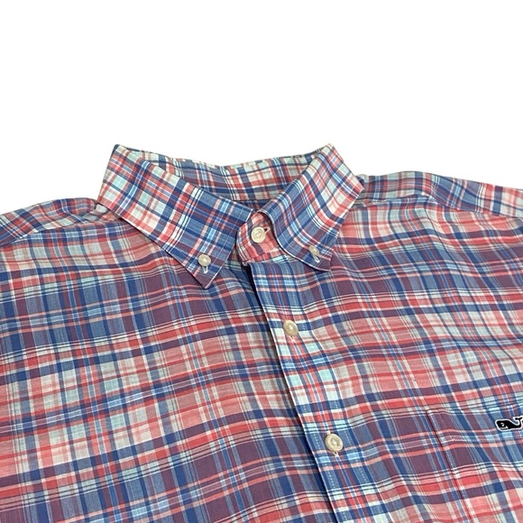 Vineyard Vines Pink & Blue Long Sleeve Plaid Button Up Collared Shirt XL - Picture 2 of 7
